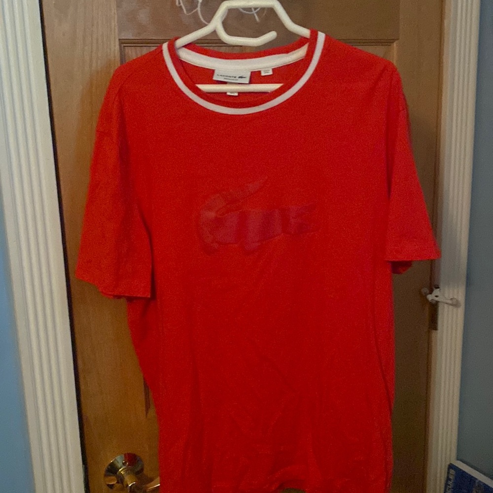 Red/White LACOSTE T SHIRT
